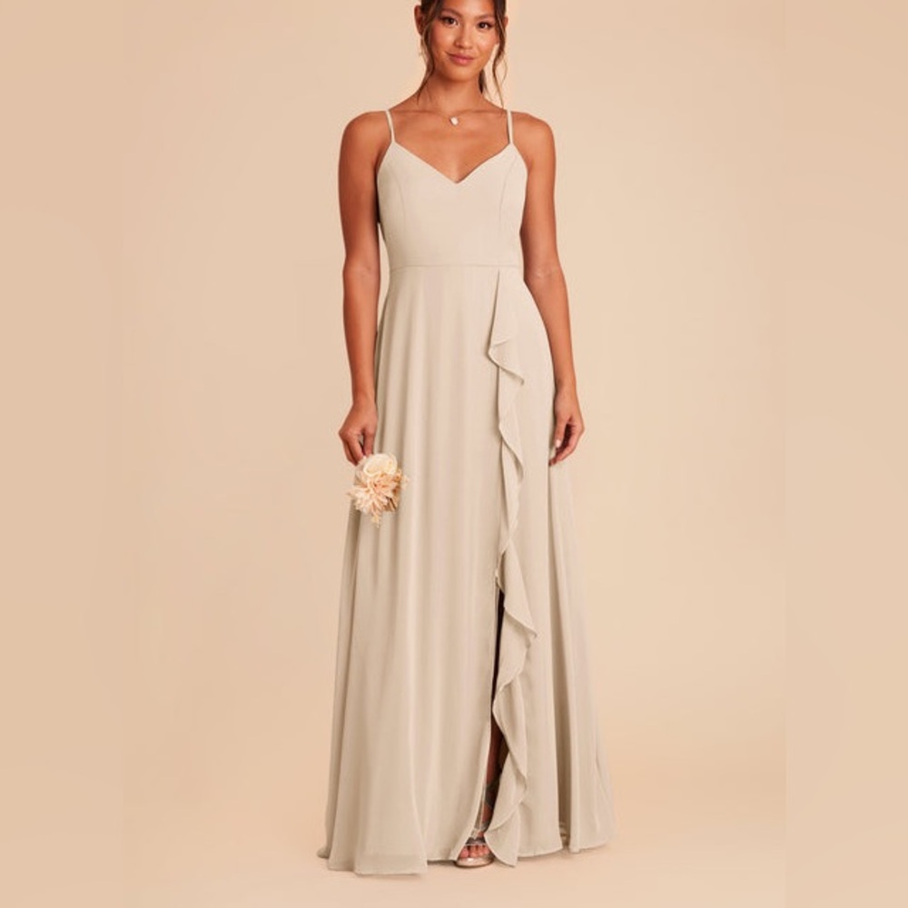 BIRDY GREY Theresa Chiffon Dress - Neutral Champagne